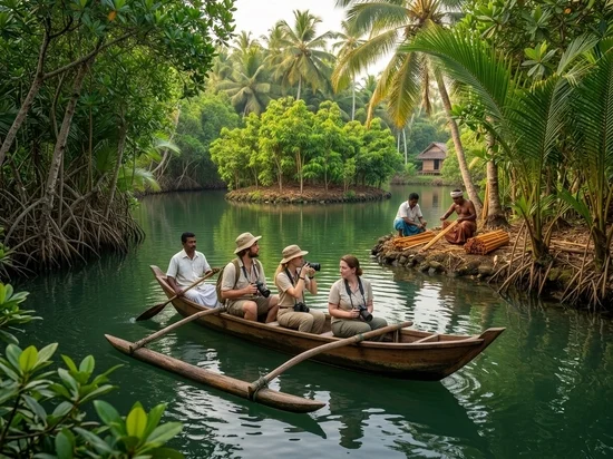Boat ride on Koggala Lake, a stop on the Ahangama to Udawalawe tour