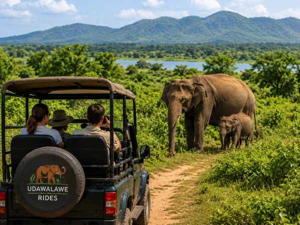 Tourists watching elephants during an Udawalawe National Park safari